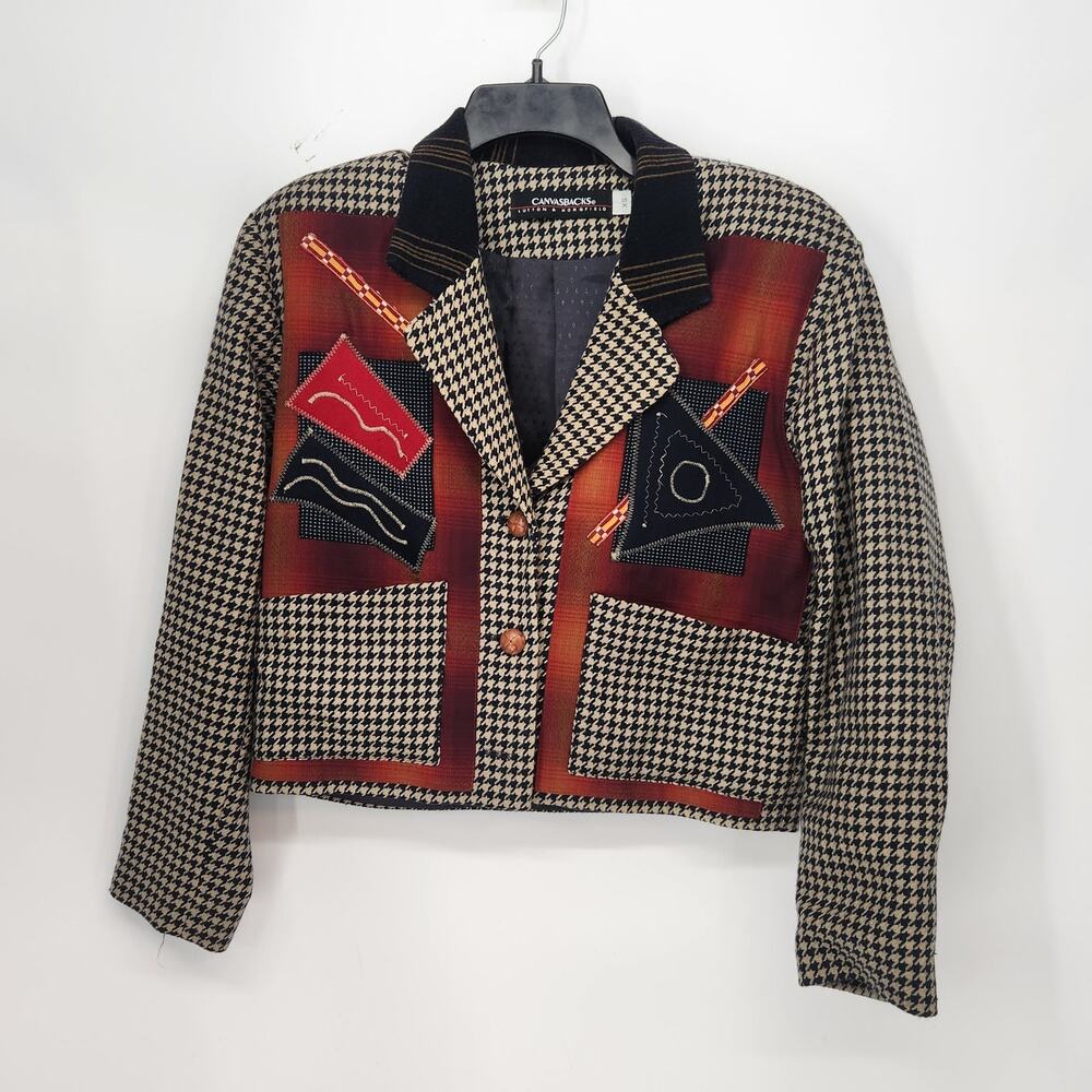 VTG. Canvasbacks Lutton & Horsfield Art-to-Wear Embroidered Art Blazer Women XS - Picture 2 of 9